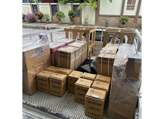 จัดส่งปั๊มแช่พร้อมตู้คอนโทรลให้กับลูกค้าประเทศ ลาว 